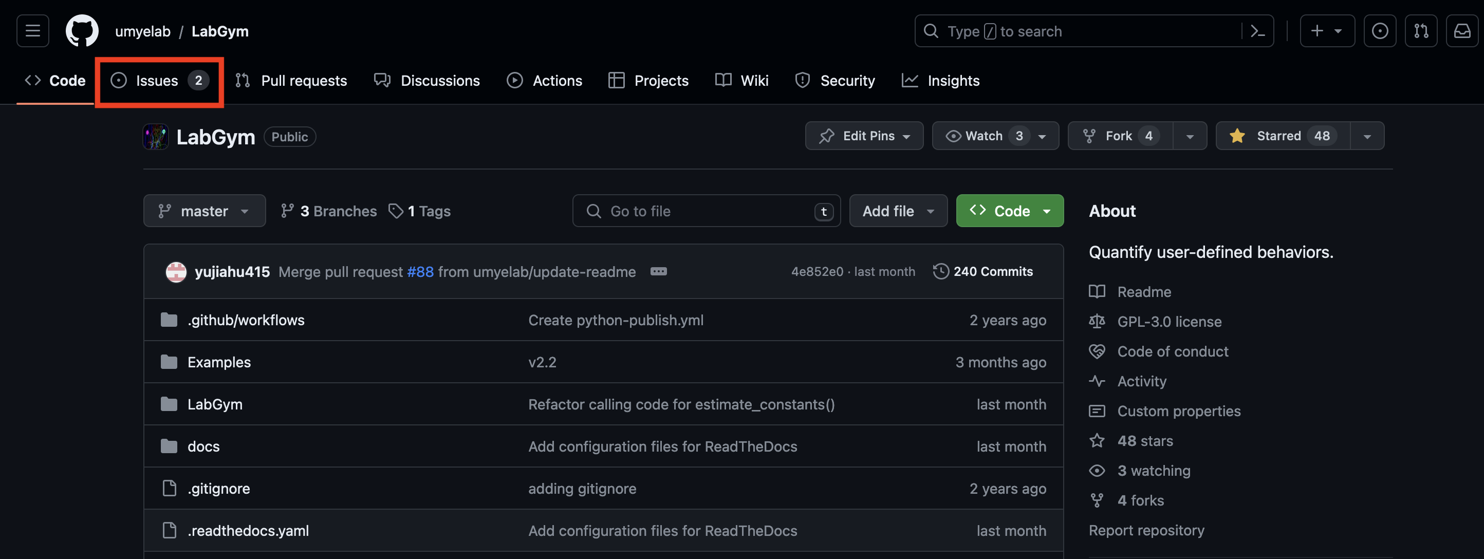 GitHub Issue Tab Screenshot
